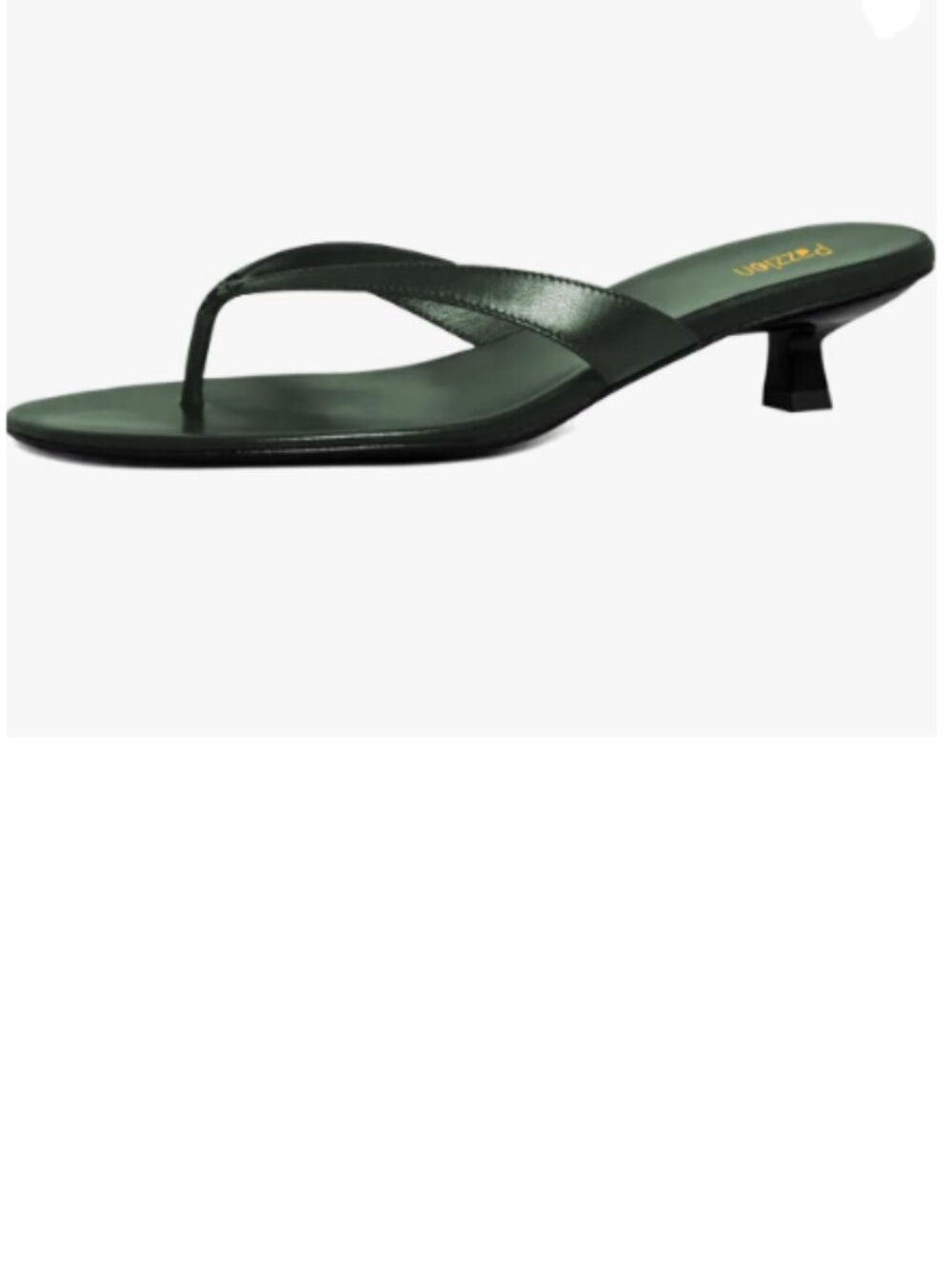 Pazzion Green Open Toe Kitten Flip Flop Slip On Low Heel Thong Sandal Party Shoe